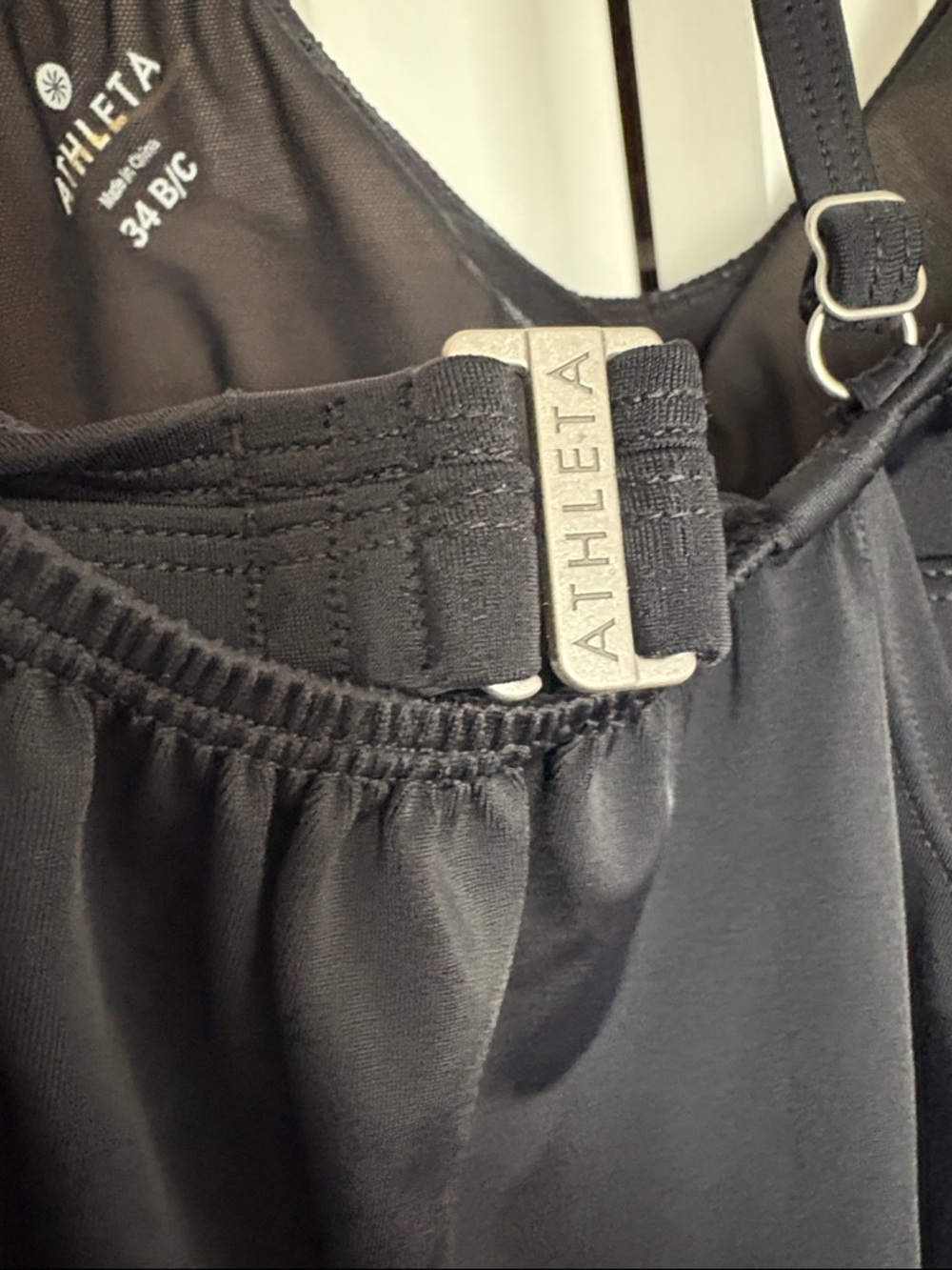 NEW [Athleta] Blousy Racerback Tankini Swim Swimsuit Top Black Women’s 34B/C - Picture 10 of 12